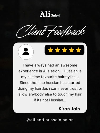 A five-star review from a client who says she can never trust anyone else with her hair. This level of loyalty is what I strive for with every hairdo.