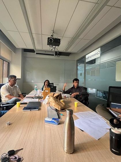 The Gorillas in session, with one writer passionately making a point during a discussion. This is the engagement we love to see.