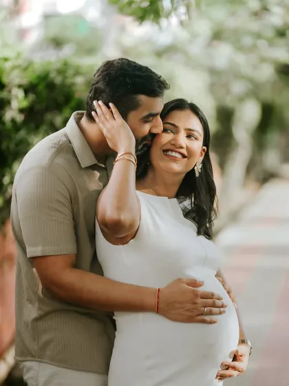 A quiet moment of joy between two souls about to become three. This outdoor couple maternity shoot in Delhi NCR is all about capturing the genuine smiles and gentle connection that define your journey into parenthood.