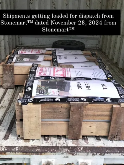 More shipments being loaded for dispatch. We ensure every crate is stacked safely and securely for transit.