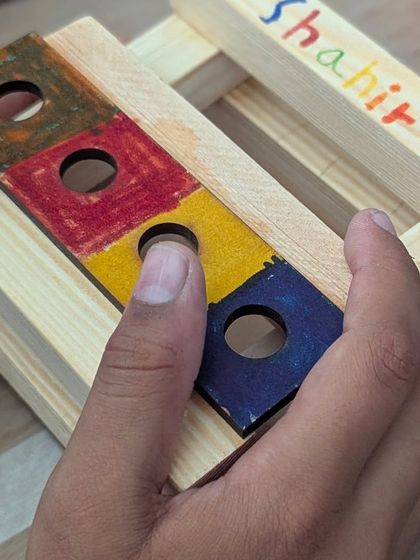 A personalized pencil holder made in our summer school program. We encourage kids to make their creations their own, adding color and personal touches.