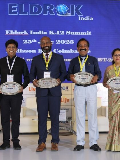 A group of awardees at the Eldrok Coimbatore Summit. It was a pleasure to engage with these passionate educators and visionary principals.
