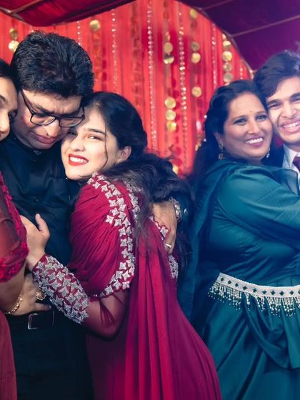 The result of a successful family performance is pure joy. These photos capture the happy, candid moments of a family celebrating together on stage after their dance.