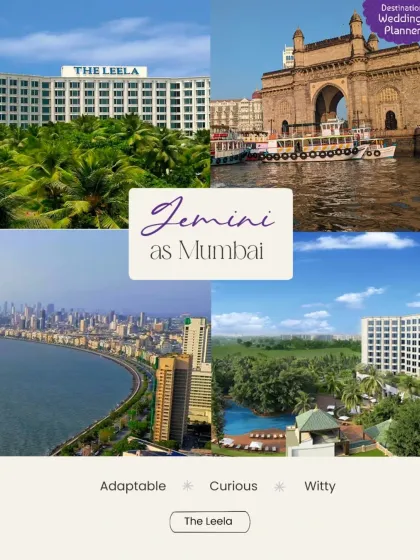 For the adaptable and curious Gemini, the vibrant and ever-changing city of Mumbai offers endless possibilities for a dynamic wedding celebration.