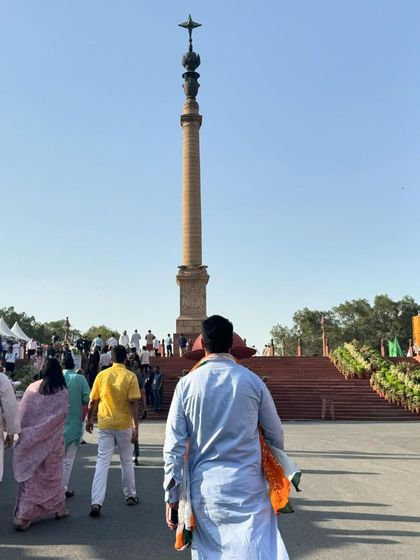 Walking the grounds of Rashtrapati Bhavan during the historic oath ceremony. It's a privilege to witness the democratic process up close.