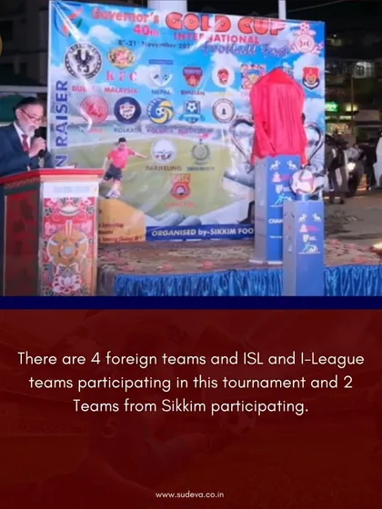 The opening ceremony of the Governor's Gold Cup. The tournament features four foreign teams, top Indian clubs, and local teams from Sikkim.