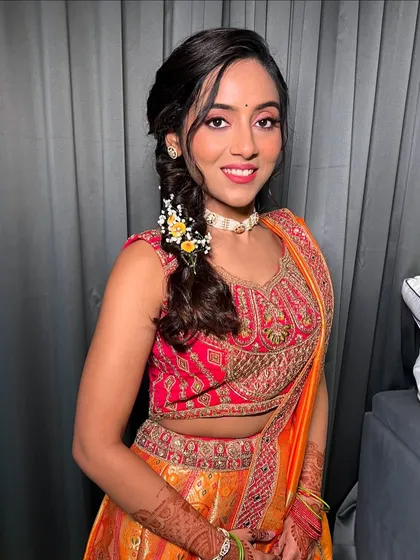 My bride Apurva, glowing and ready for her Haldi ceremony.