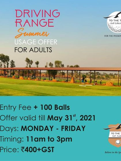 We provide special offers for adults looking to use our driving range facilities. This flyer details a past summer promotion, highlighting the accessibility of our practice space.
