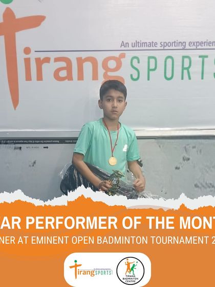 Our star performer of the month, Shivang Kapoor, who dominated the Eminent Badminton Tournament. His skill and determination are an inspiration to all our young players.