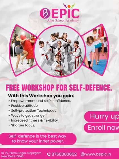 We empower children with the confidence and skills to protect themselves. Our free self defense workshops teach practical techniques that increase fitness, sharpen focus, and build a positive, empowered attitude.