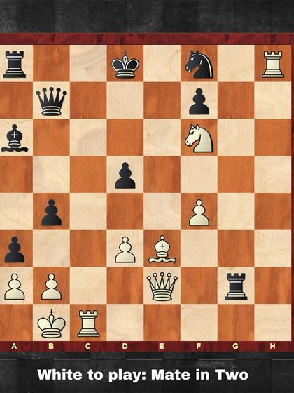 Can you find the checkmate? White is to play and has a forced mate in two moves.