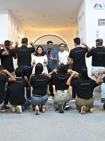 Work hard, flex harder! A fun moment with the team, celebrating a successful day at the exhibition. This energy and camaraderie are what fuels our collaborative spirit and success.