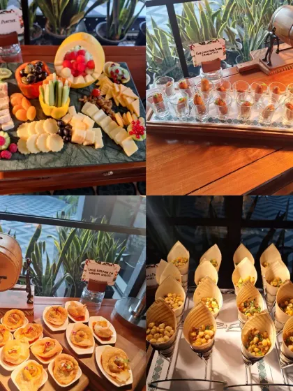 The beautiful spread of appetizers at The Connaught. Food presentation is a key part of the luxury hospitality experience, and I always make sure to capture it.