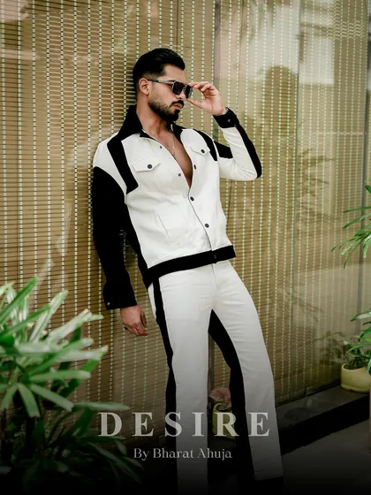 This is my modern take on the classic co-ord set. I used a sharp black and white color-block design to create a look that is graphic, powerful, and guaranteed to turn heads. It's all about owning your presence.