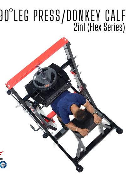 A user demonstrating the donkey calf raise on our 2-in-1 machine. This exercise is excellent for isolating and building the calf muscles.