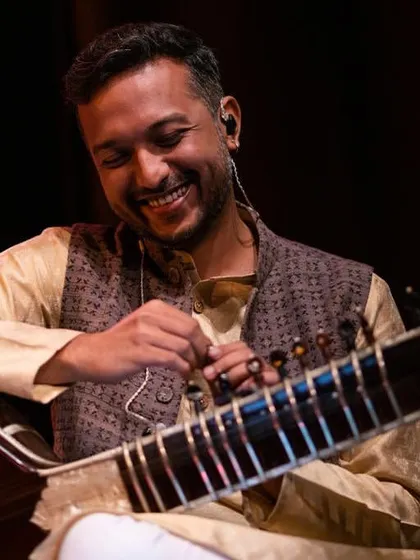 The joy of seeing an audience appreciate a new composition is immense. This photo was taken during a concert with The Anirudh Varma Collective, just after we performed a piece created only a day before.