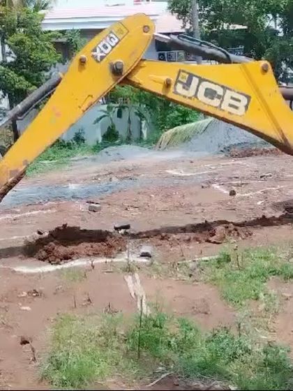 The JCB begins excavation, officially starting the construction of a new villa. This marks the transition from planning to the physical creation of a new home.
