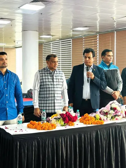 Addressing the young participants at the SGFI Delhi State selection trials. My goal is to motivate them to pursue karate with discipline and passion.