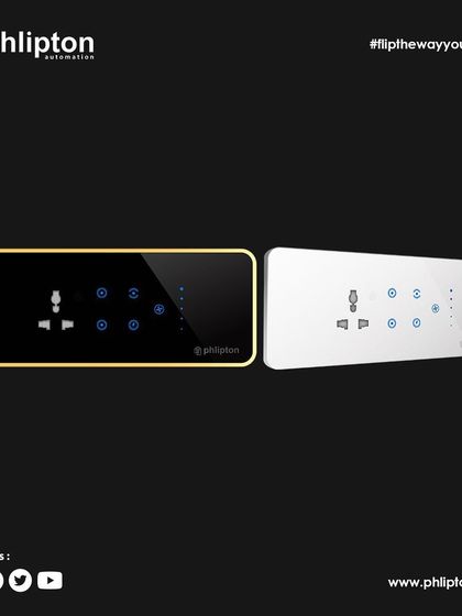 This six-button panel with an integrated socket is a versatile solution for managing multiple appliances and lighting scenes in any room.