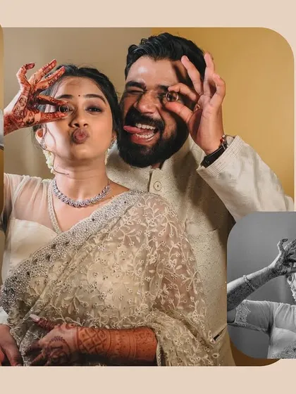 A collage of a couple being goofy and making funny faces. This shows that pre-wedding photos don't always have to be serious; they should celebrate your unique sense of humor.