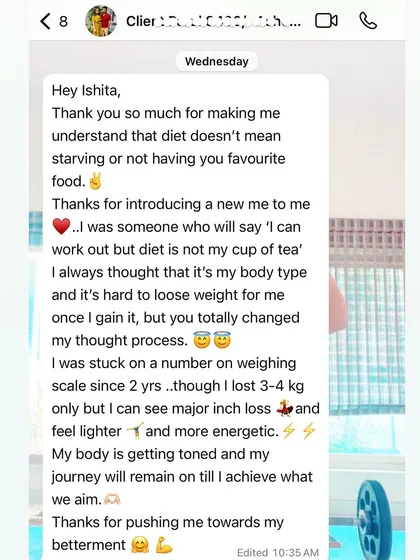 "Thanks for introducing a new me to me." This client learned that diet doesn't mean starving. She broke a 2-year plateau and is now feeling lighter and more energetic.
