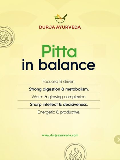 A balanced Pitta dosha manifests as a sharp intellect, strong digestion, and a warm, glowing complexion. This image highlights the qualities of Pitta in harmony, such as being focused and productive.
