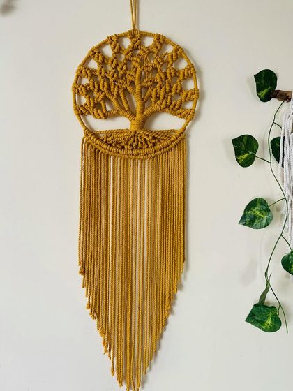 This Kalpavriksha is made in a beautiful mustard yellow. It's a 10x30 inch piece that can really brighten up a room. It's also available to order directly from my Amazon store.