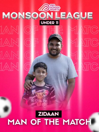 Congratulations to Zidaan for his Man of the Match performance in the U11 Monsoon League.