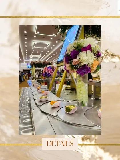 We love adding a touch of modern innovation to our service. Our conveyor belt for starters and desserts is always a hit, creating a fun and interactive experience for guests of all ages.