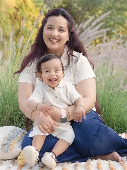 The forever love between a mother and her son, captured in the beautiful golden light of the outdoors.