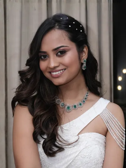 A smiling shot that shows how this soft makeup enhances her natural beauty without masking it. It's a look that whispers, not shouts.