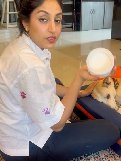 Showing the dental wipes I use for Pantu. These are great for days when we are short on time or for wiping her mouth after a meal.