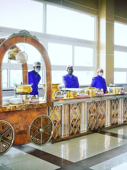 This is a glimpse of my large-scale buffet setup for a corporate event. I can handle events of any size, ensuring a smooth, professional service and a wide spread of delicious vegetarian food.