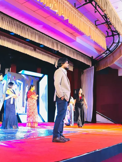Standing on stage, thinking about the journey. The goal is to achieve your dreams, no matter what.