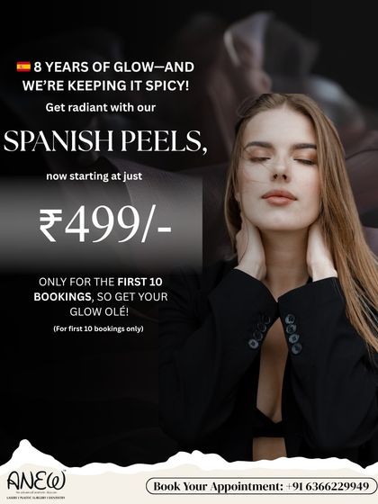 To celebrate our anniversary, we are offering our Spanish Peels at a special price. This luxurious exfoliation experience reveals smoother, brighter, and clearer skin from the first session.