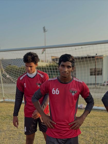 The focused look of a player during a demanding training session. This is the determination that defines the Frontier Eagles.