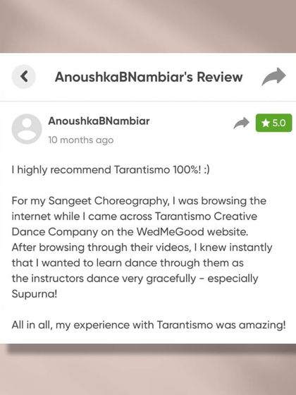 Tarantismo Weddings - Wedding Dance Choreography Happy Client Diaries photo 3