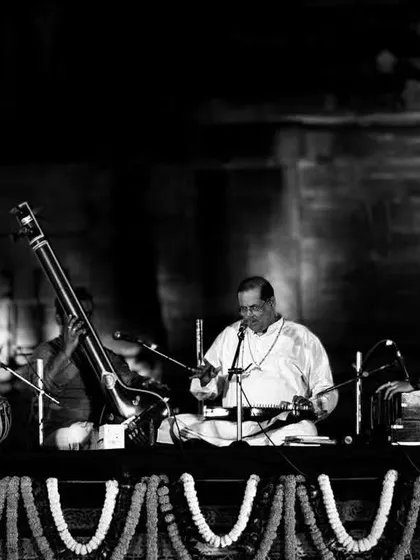 Accompanying Guruji Pandit Ajoy Chakraborty ji at the prestigious Shankar Lal Music Festival in Delhi. The grandeur of the festival and the depth of his music made for an unforgettable evening.