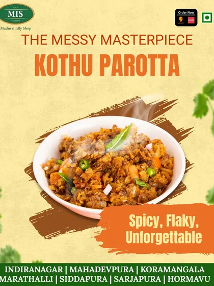 Meet the messy masterpiece: our Veg Keema Kothu Parotta. It’s a street-style favorite, packed with flaky parotta, spices, and a satisfying crunch in every bite.