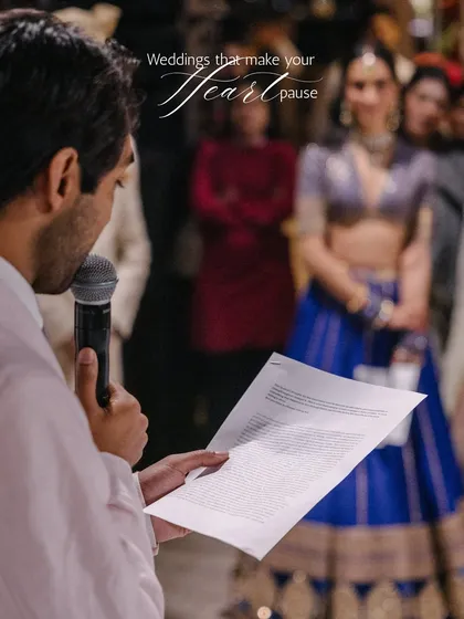 Weddings that make your heart pause. The groom reads his vows, his bride looking on with love. We create the space for these deeply personal and emotional exchanges.