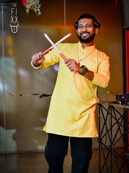 Getting into the festive spirit with dandiya sticks. I'm ready to bring the energy for Garba and Navratri events.