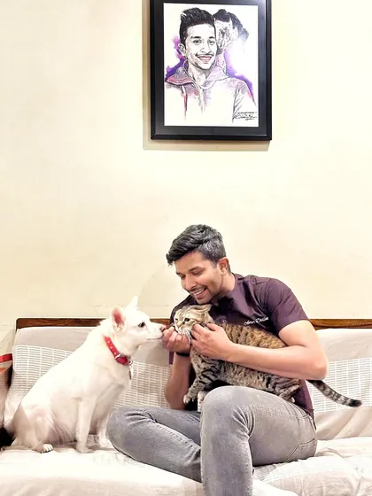 This is me with two of my furry family members. My passion for animals is the heart of Critter Creche. I believe in the power of adoption and creating a space filled with love, patience, and understanding for every pet that stays with me.