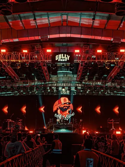 A wide shot of the Gully Fest stage, showing the scale of the production. It's an honor to perform at a festival that has grown so much.