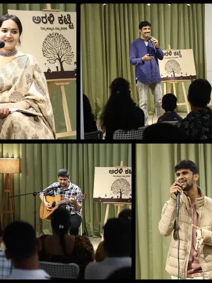A mix of musical and spoken word performances from a vibrant "Arali Katte" night.