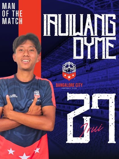 Irui, our Man of the Match, after scoring two goals against Sree Gajanana.