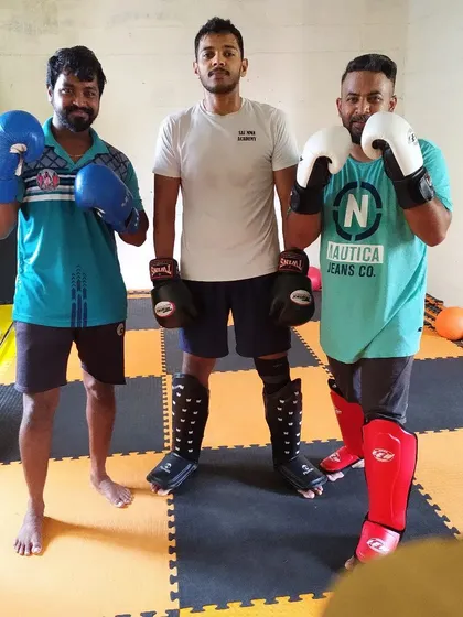 Another shot of our weekend warriors. We offer kickboxing classes on weekends for those who can't make it on weekdays.