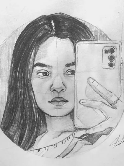 A quick graphite sketch of a friend. Circular compositions like this are an interesting way to frame a portrait and create a focused, intimate feel.