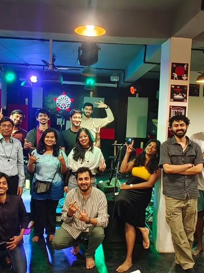 The happy faces of our community after another successful open mic. This is what it's all about: good vibes, great performances, and even better company.