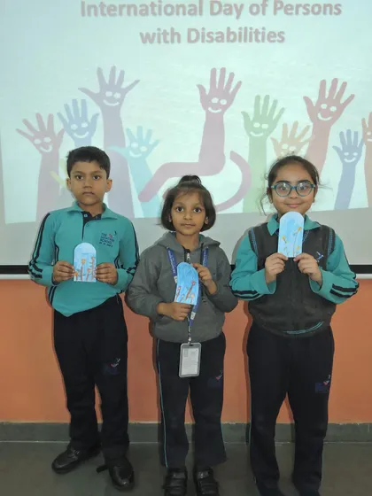 A group of students shows their support for inclusivity. Our school is committed to creating a kind and accepting community for everyone.