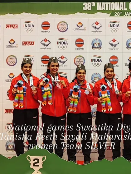 The Maharashtra Women's Team, including my student Swastika, with their silver medals at the 38th National Games. Team events build character and show the strength of our players together.